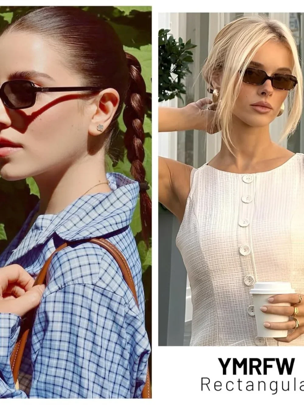 Fashionable 90s Rectangle Sunglasses - 3-Pack with UV Protection for Every Look